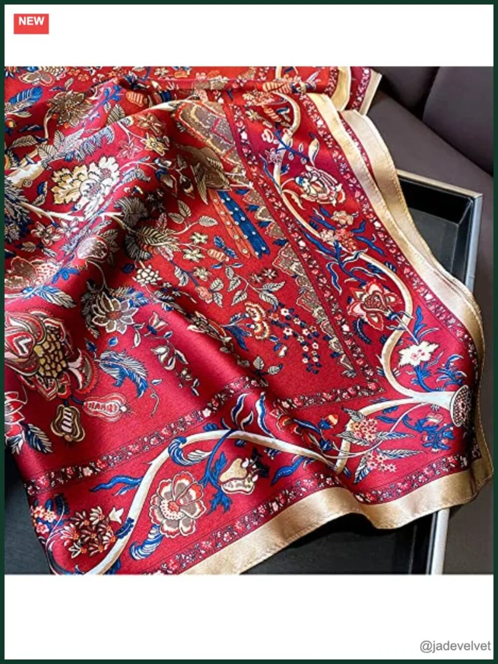 100% Pure Mulberry Silk Square Scarf - Neck Wrap Hair Scarf with Gift Box